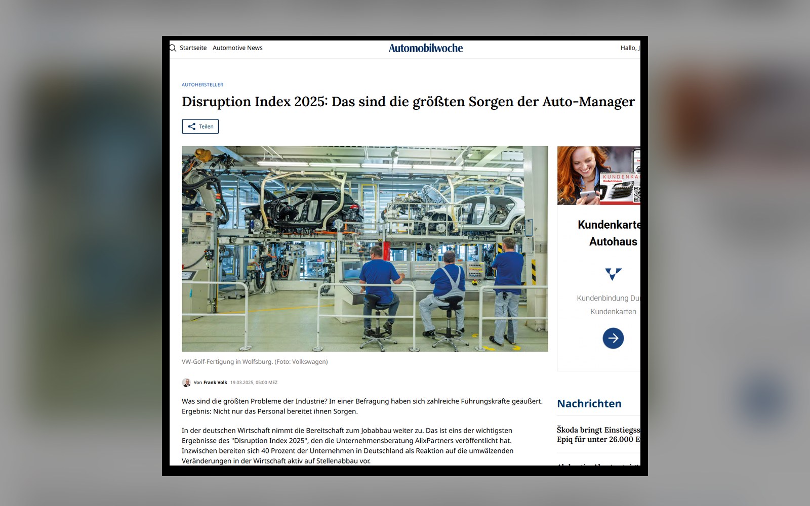 AlixPartners in der Automobilwoche