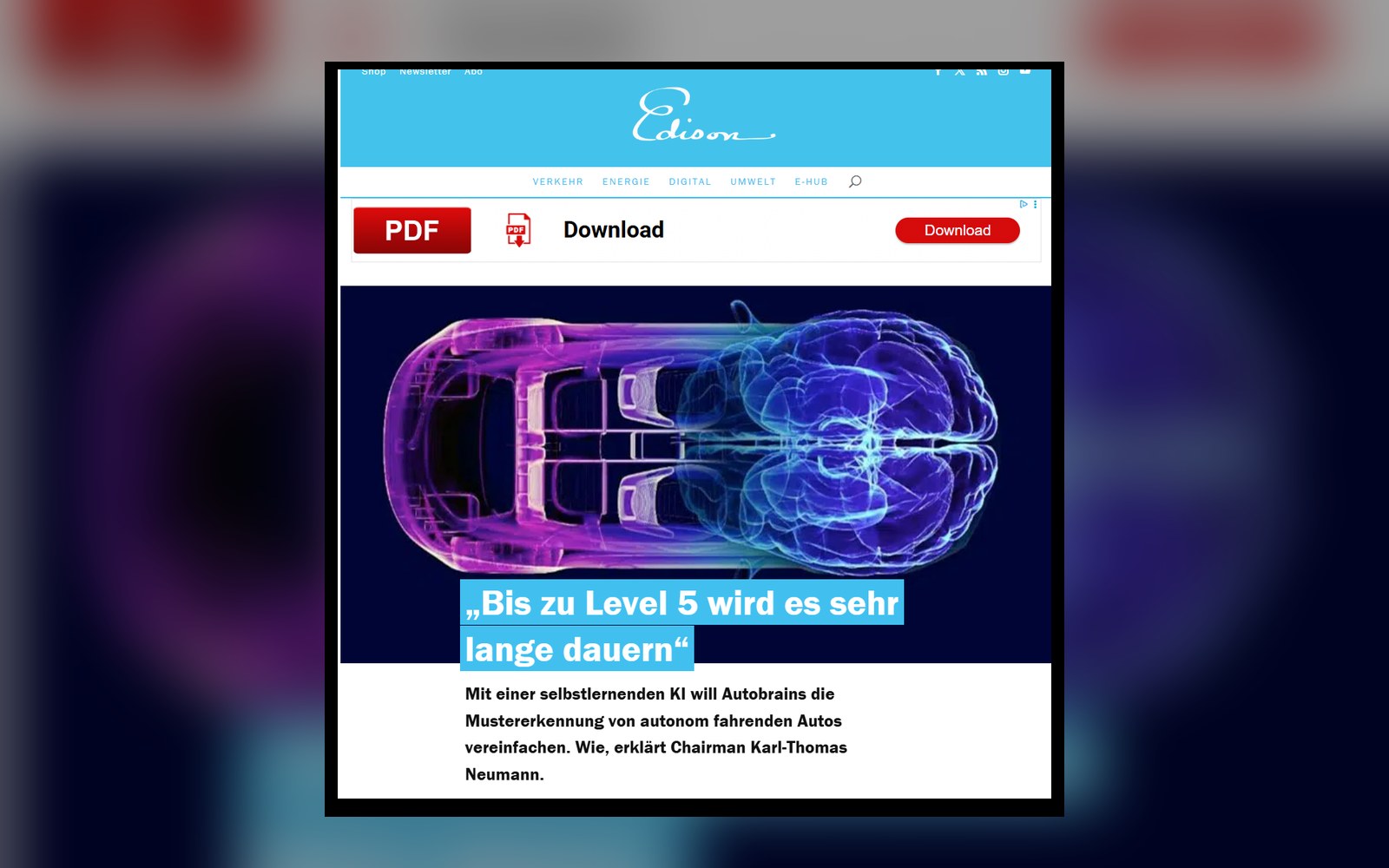 Autobrains im Magazin Edison