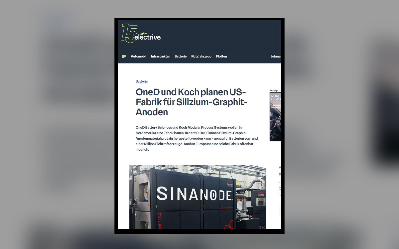 OneD Battery Sciences bei electrive